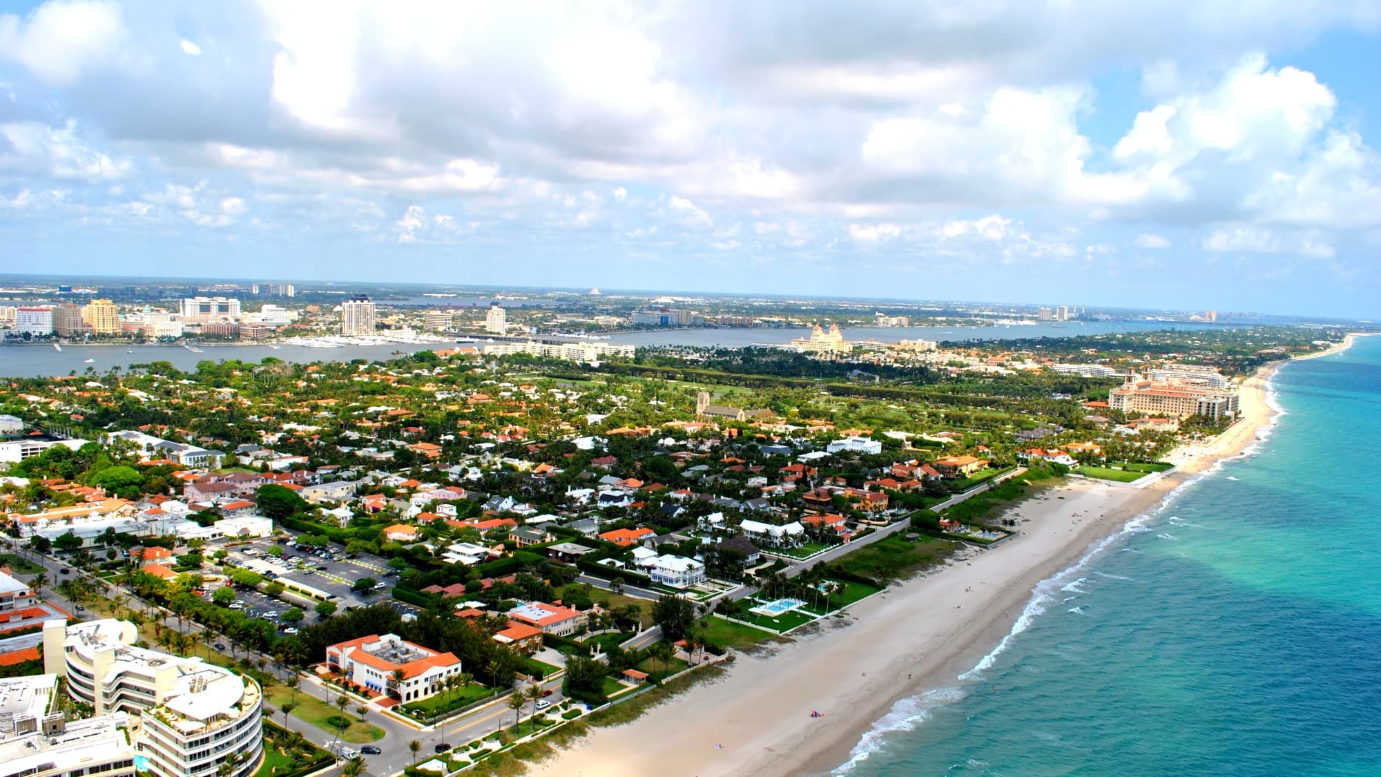 Aerial view of the Palm Beach County coastline